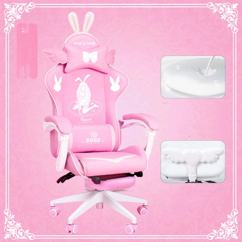 Stylish Gaming Chair with Adjustable Height - Ergonomic Office Chair with Optional Footrest