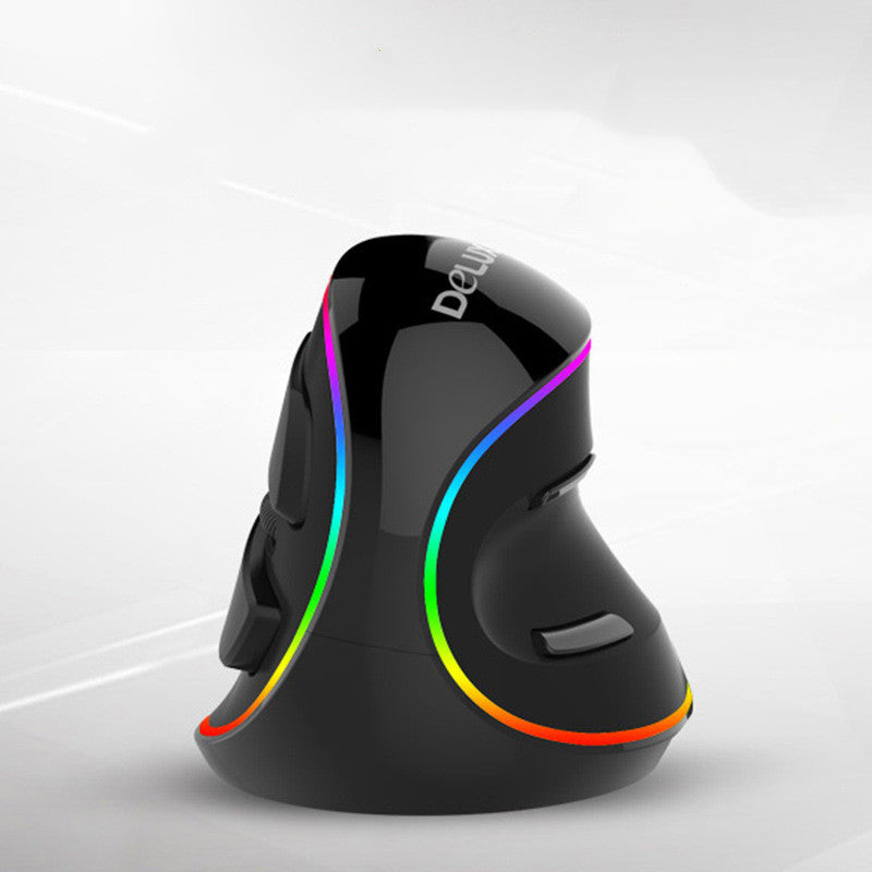 Ergonomic Vertical Gaming Mouse - 6 Buttons with Adjustable DPI & RGB Lighting