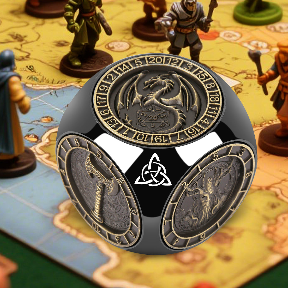 6-sided DND Metal Dice Wheel