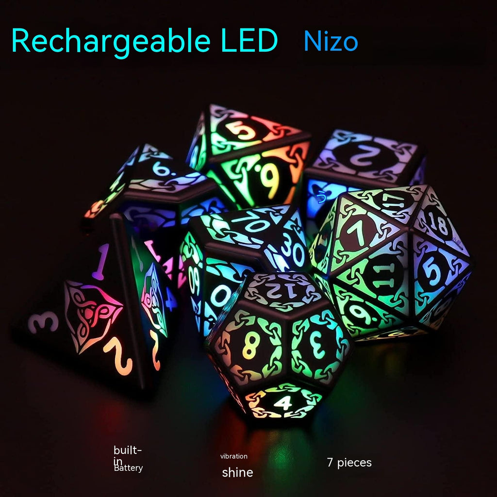 Rechargeable LED Electronic Luminescent Dice- Fancy