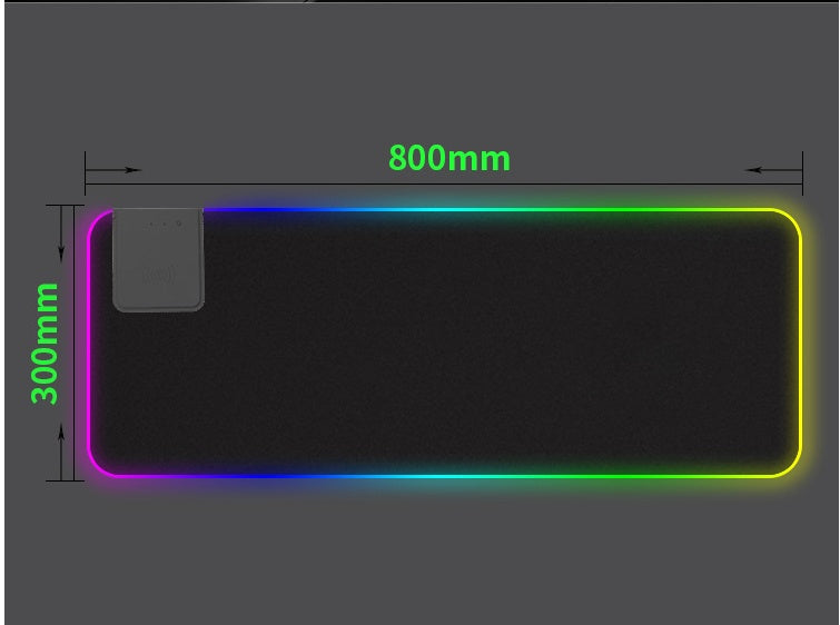 Large RGB Gaming Mouse Pad - LED Backlit Extended Desk Mat with Wrist Rest