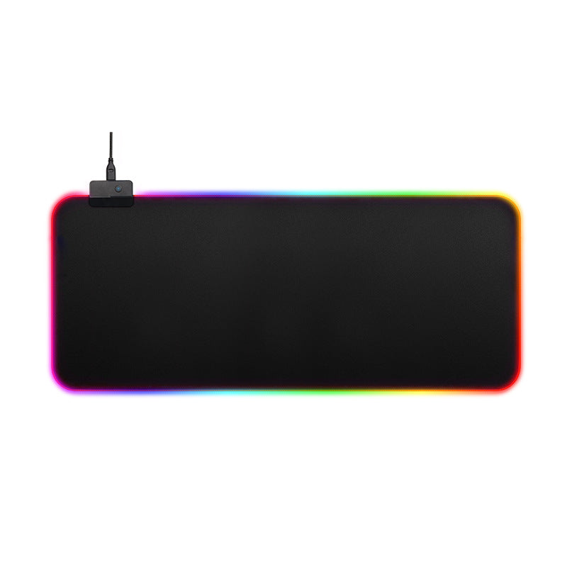 Large RGB Gaming Mouse Pad - LED Backlit Extended Desk Mat with Wrist Rest