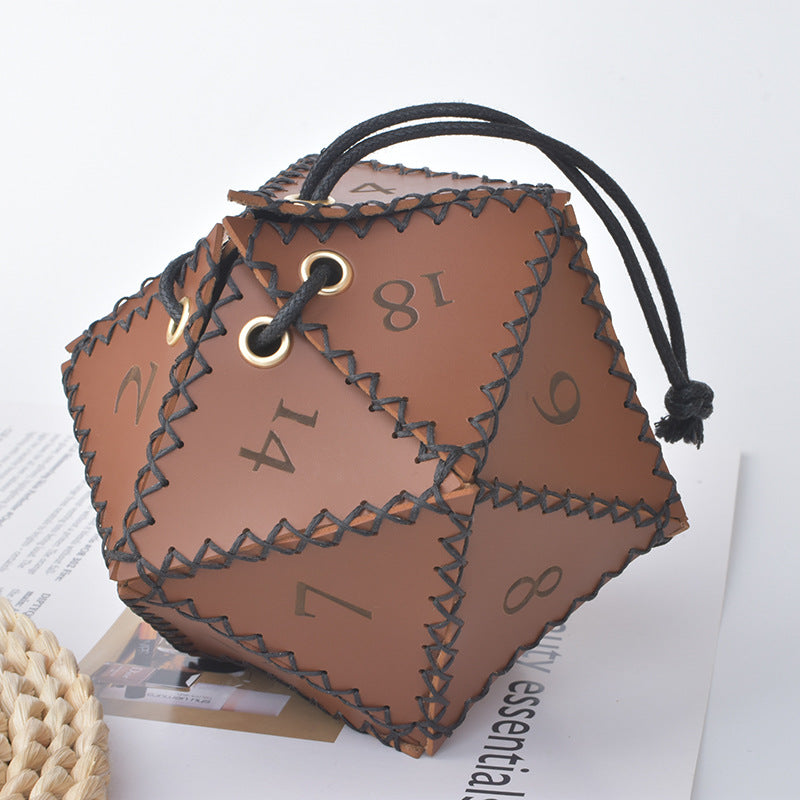 Leather Polyhedron Dice bag