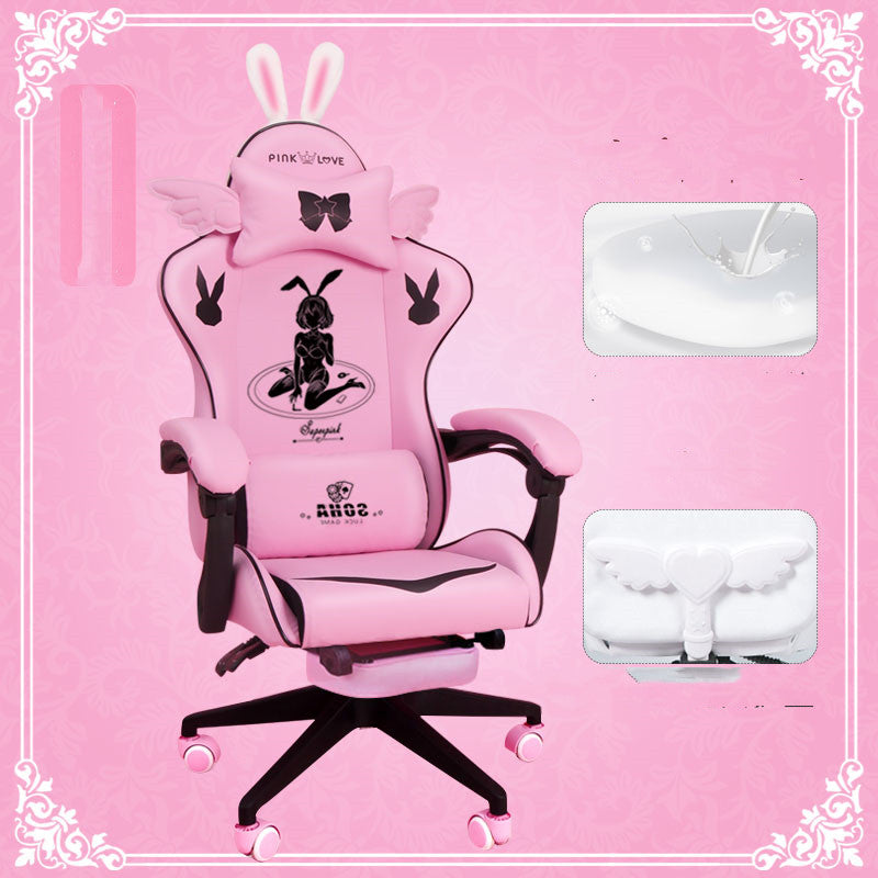 Stylish Gaming Chair with Adjustable Height - Ergonomic Office Chair with Optional Footrest