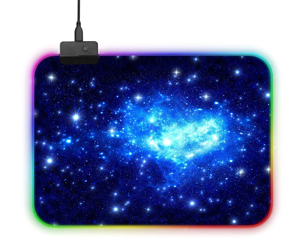 Large RGB Gaming Mouse Pad - LED Backlit Extended Desk Mat with Wrist Rest