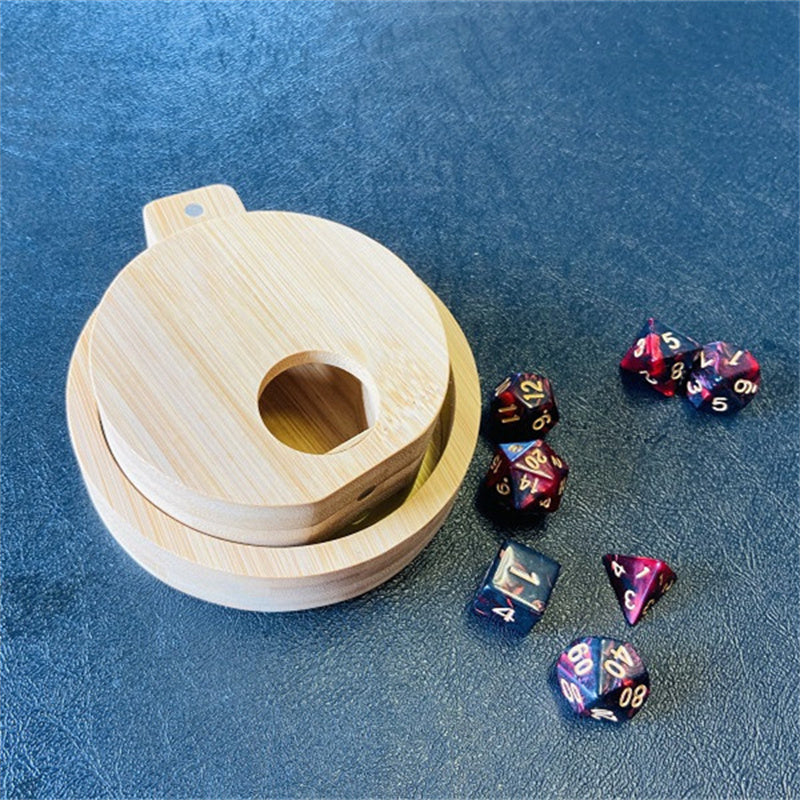Mini Portable Bamboo Wooden Dice Tower/Storage Box