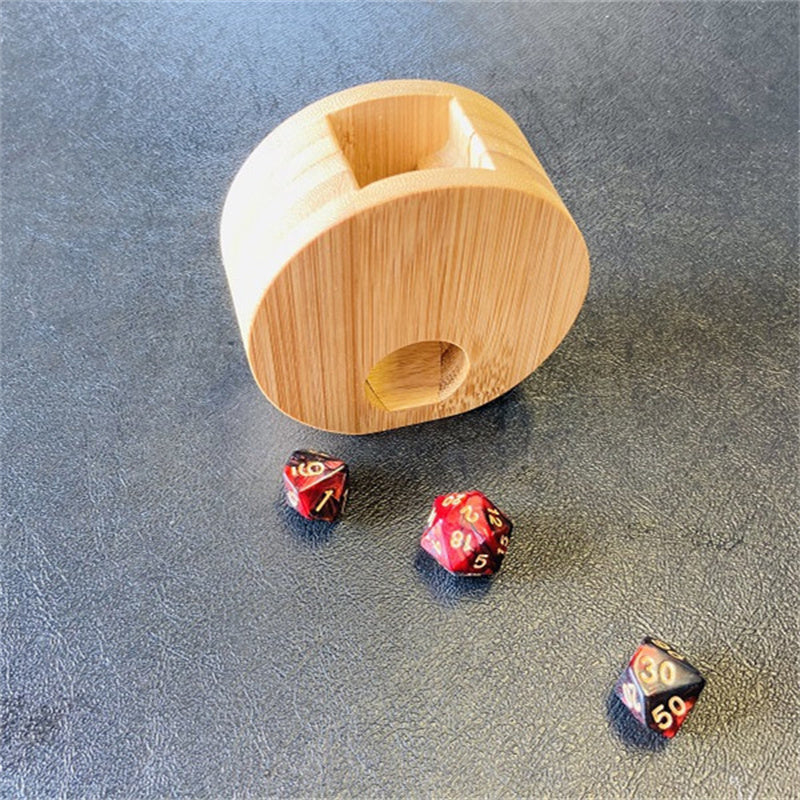 Mini Portable Bamboo Wooden Dice Tower/Storage Box