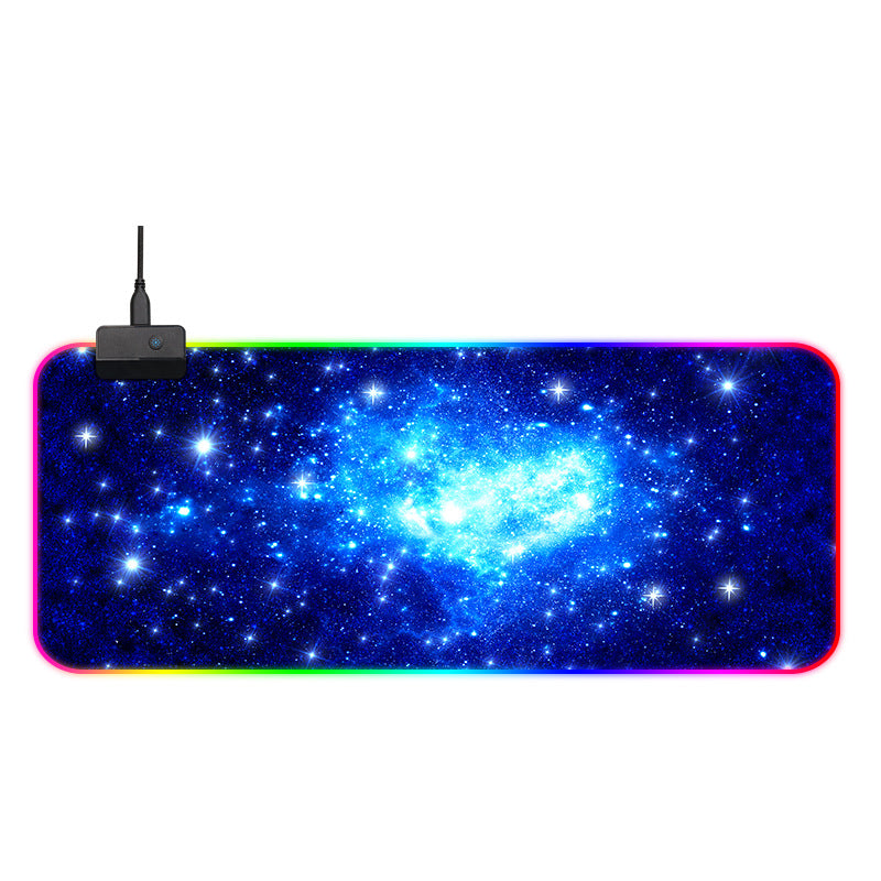 Large RGB Gaming Mouse Pad - LED Backlit Extended Desk Mat with Wrist Rest