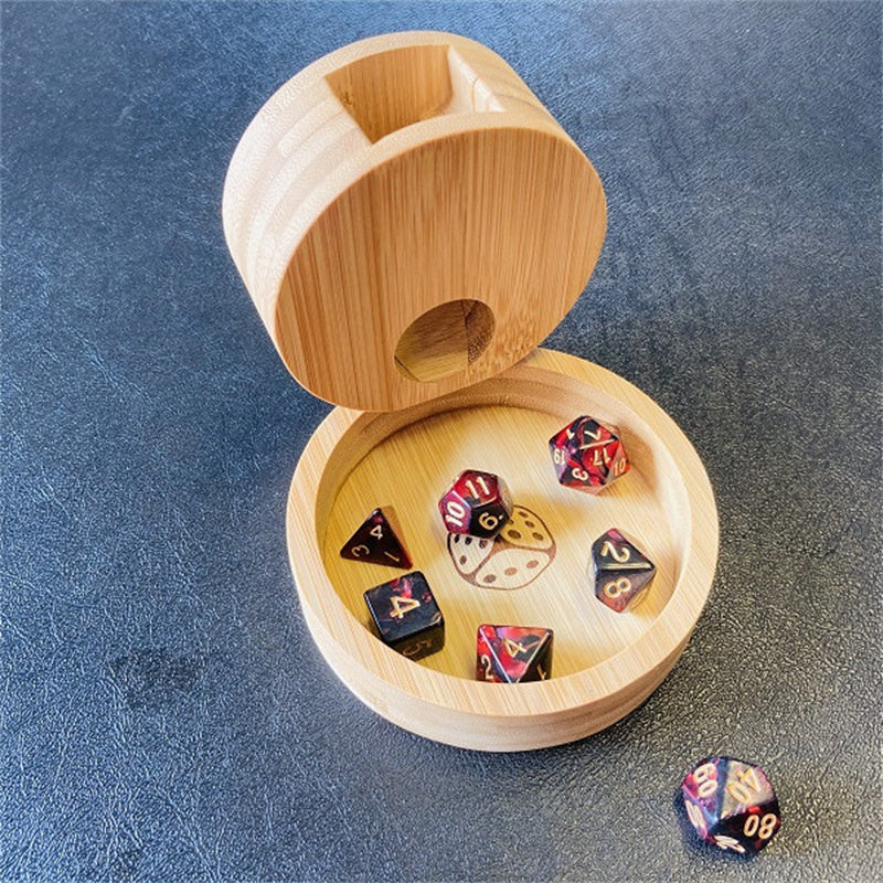Mini Portable Bamboo Wooden Dice Tower/Storage Box
