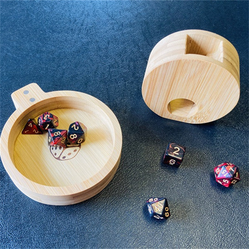 Mini Portable Bamboo Wooden Dice Tower/Storage Box