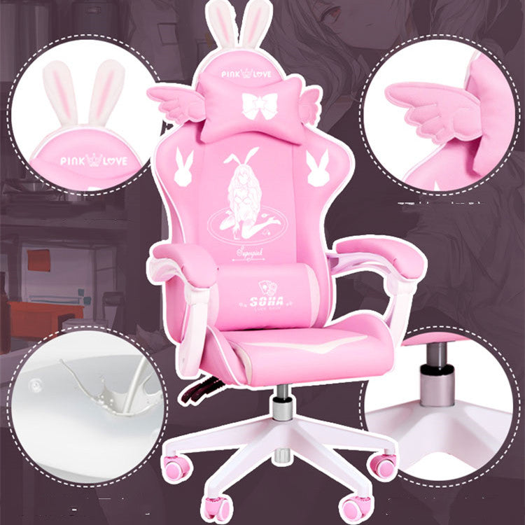 Stylish Gaming Chair with Adjustable Height - Ergonomic Office Chair with Optional Footrest