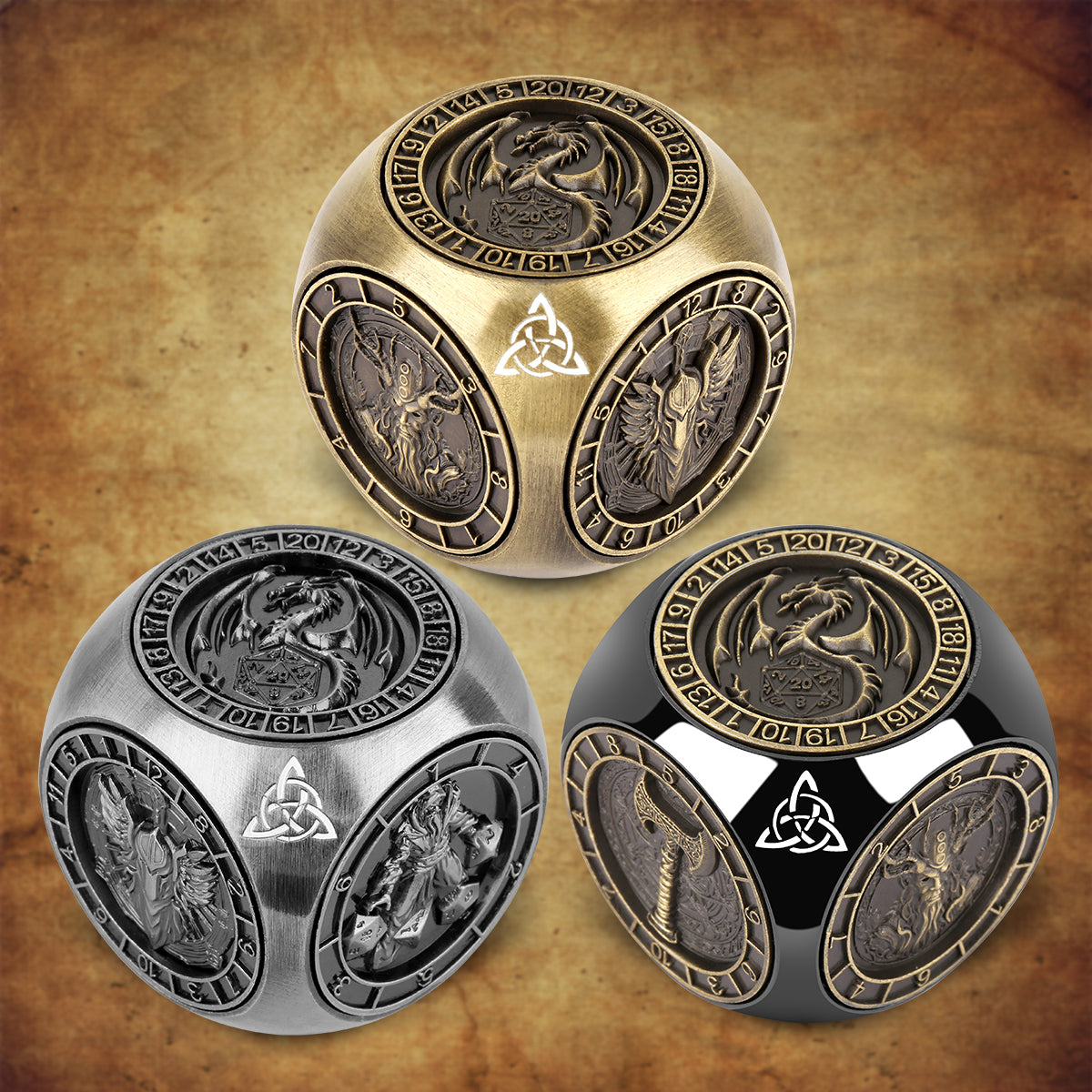 6-sided DND Metal Dice Wheel