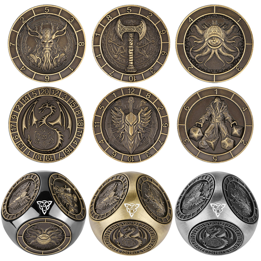 6-sided DND Metal Dice Wheel