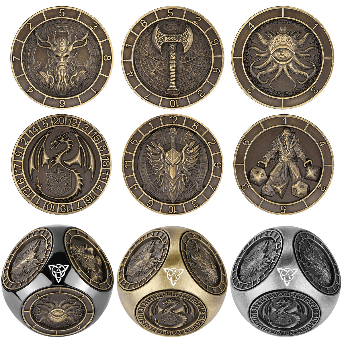 6-sided DND Metal Dice Wheel