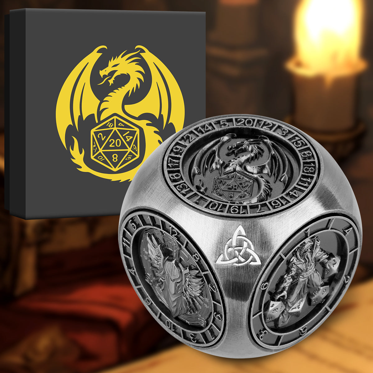 6-sided DND Metal Dice Wheel
