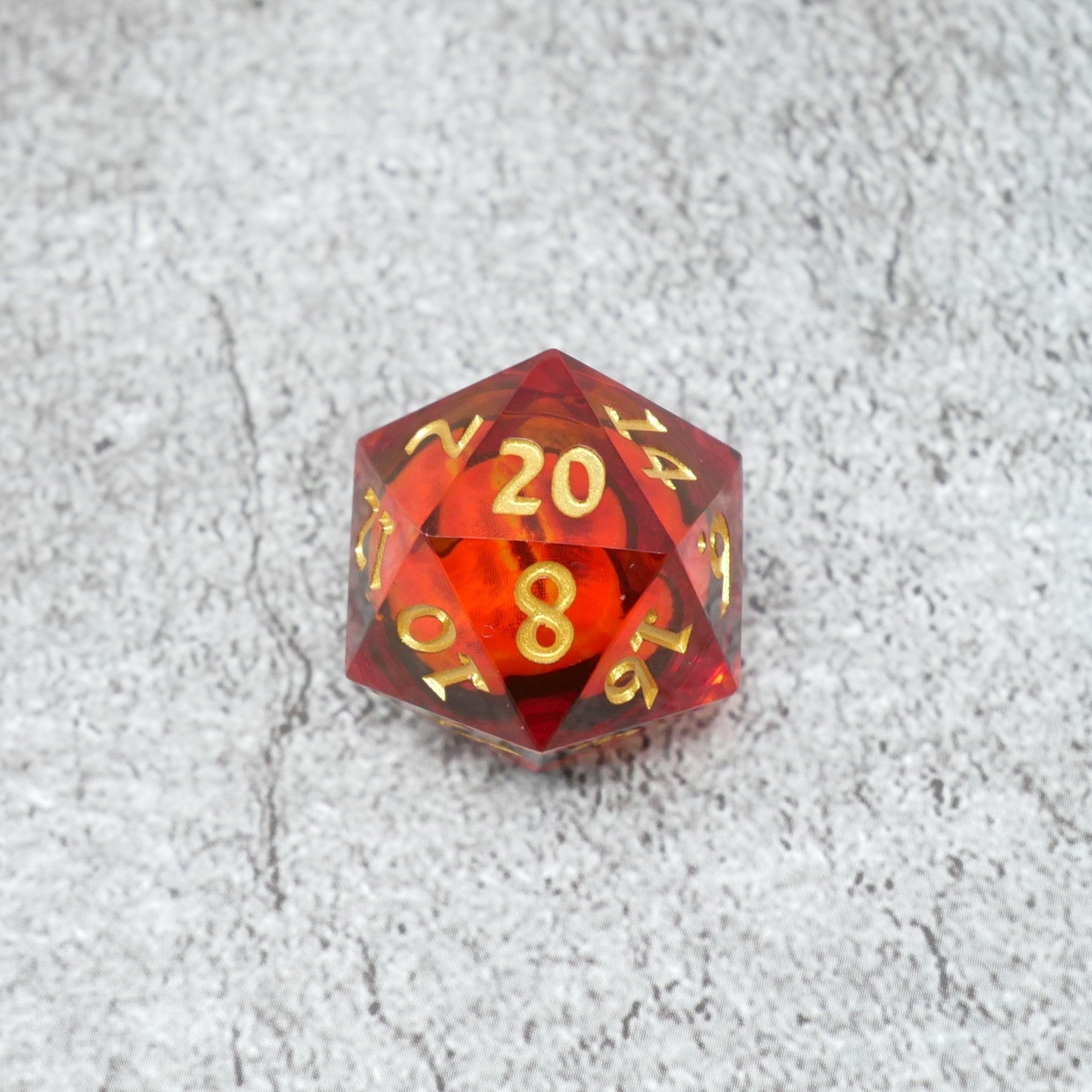 Sauron's Eye — 7-Piece Moving Eye DnD Dice Set | Sharp Edge Acrylic