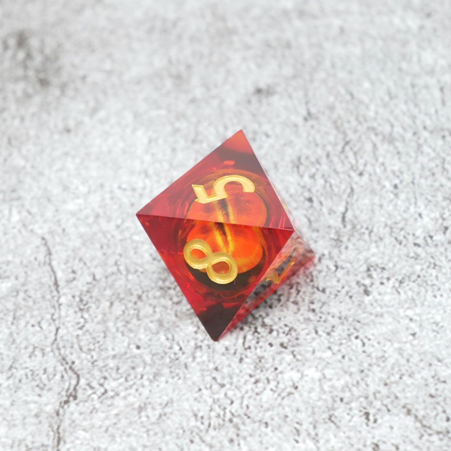 Sauron's Eye — 7-Piece Moving Eye DnD Dice Set | Sharp Edge Acrylic