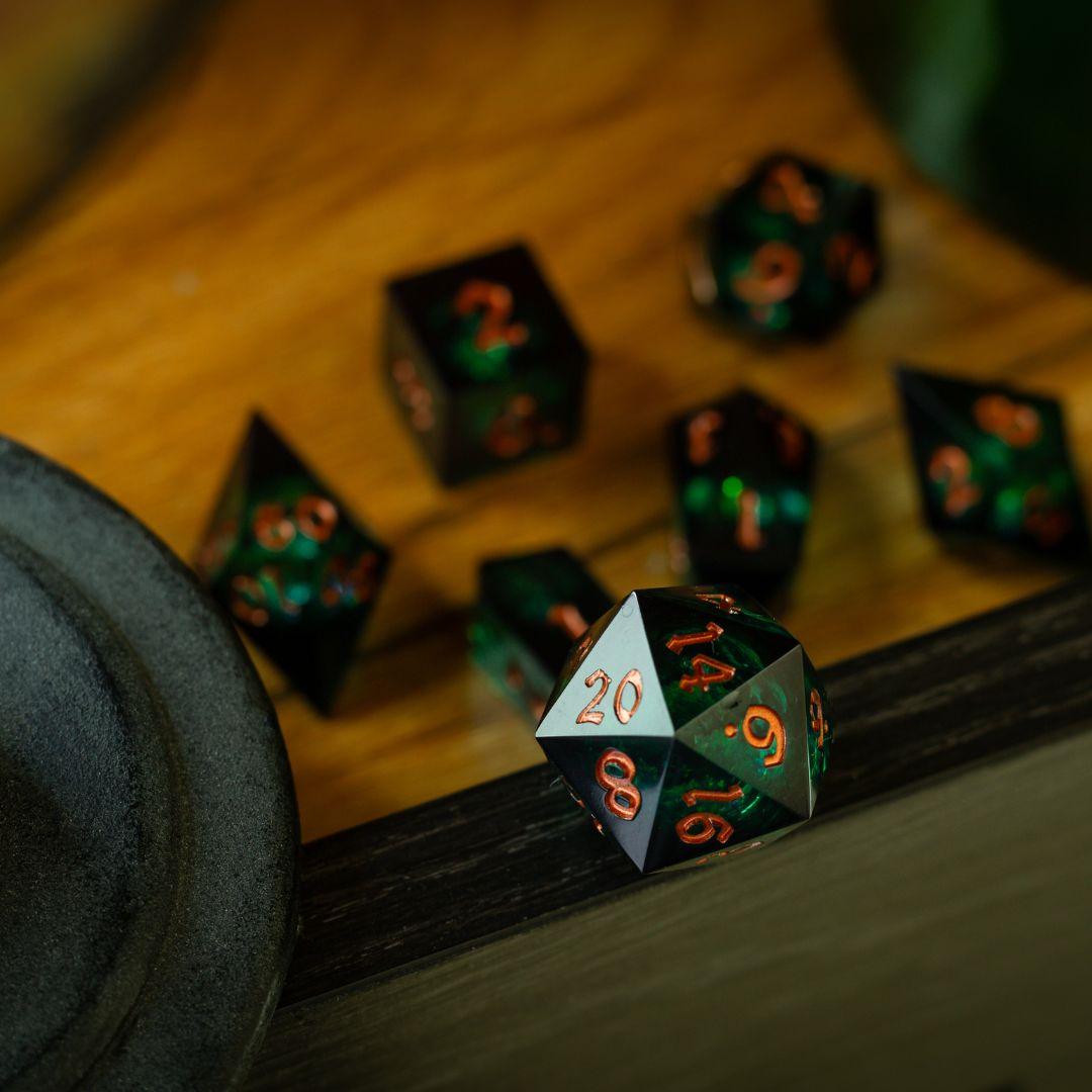Witchwood Heart Liquid Core DND Dice Set