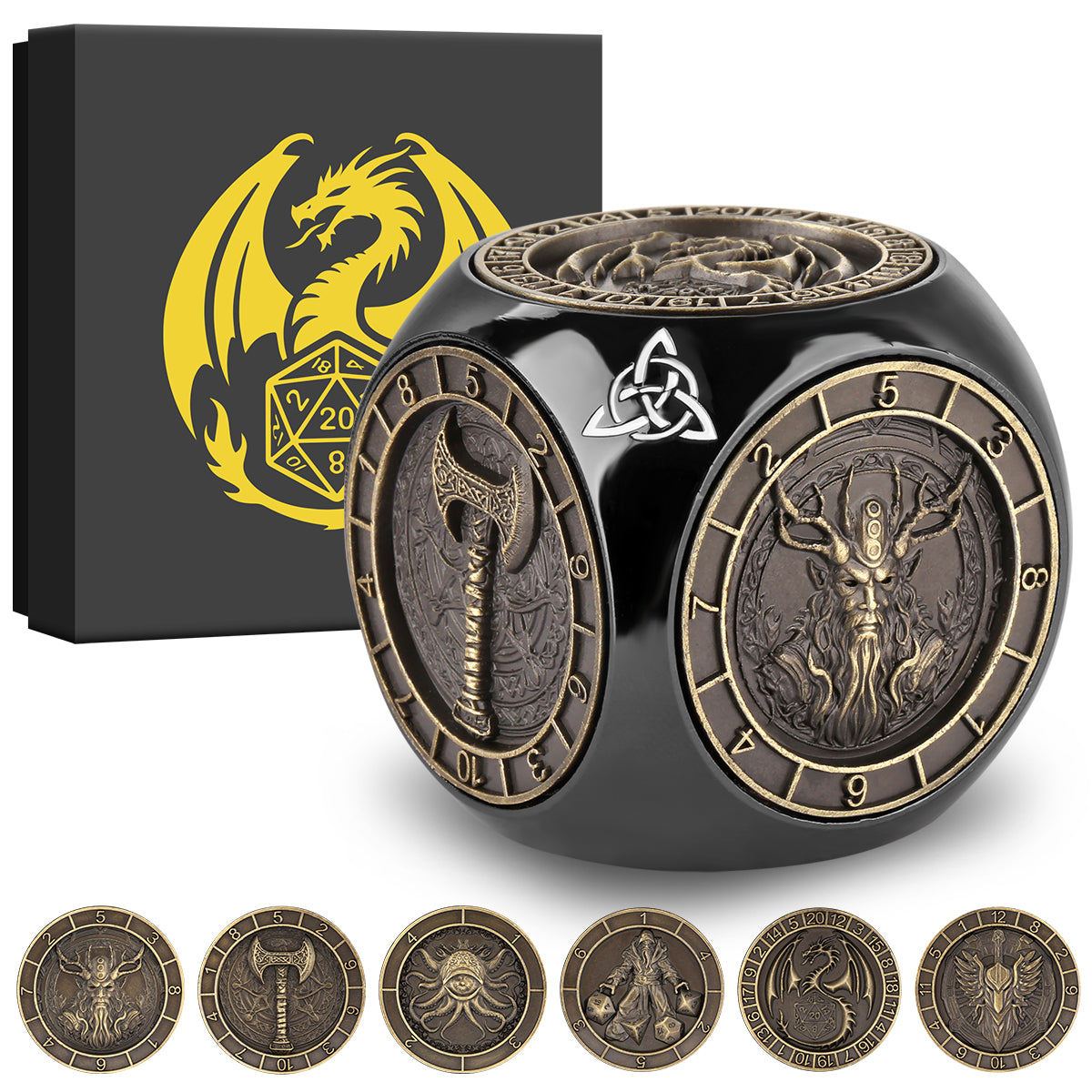 6-sided DND Metal Dice Wheel