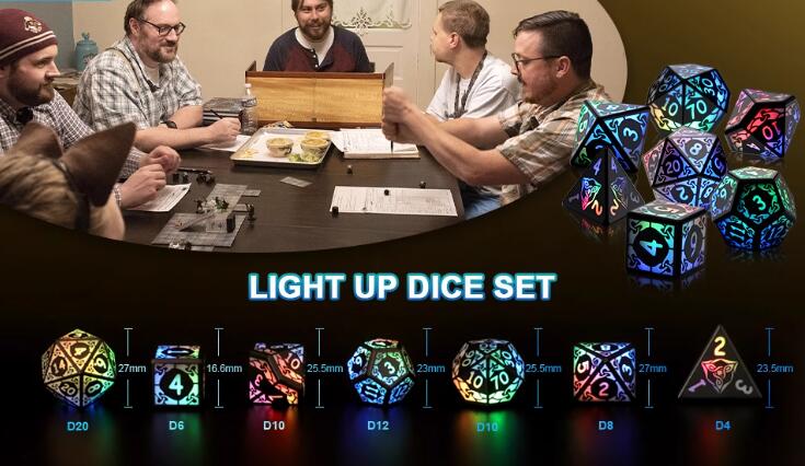 Rechargeable LED Electronic Luminescent Dice- Fancy