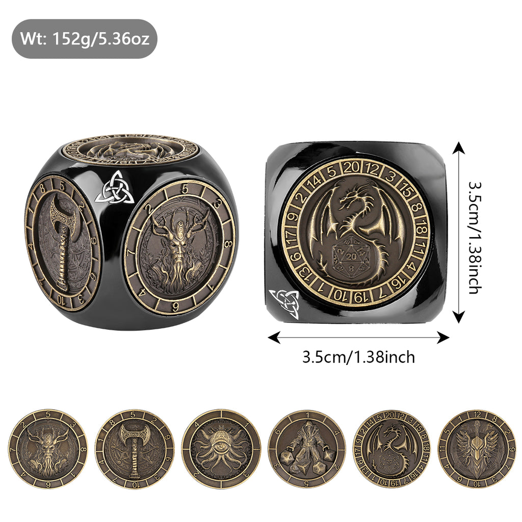 6-sided DND Metal Dice Wheel