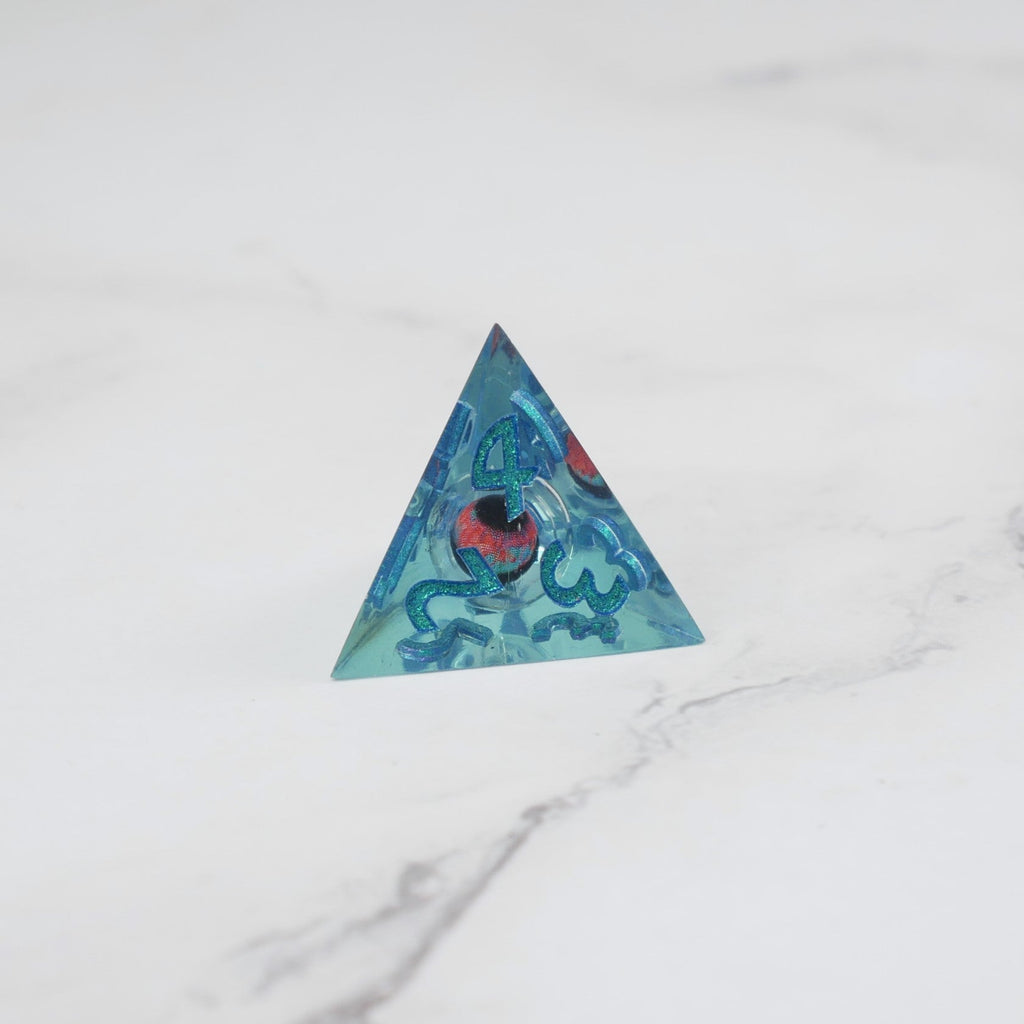 Cthulhu's Eye — 7-Piece Moving Eye DnD Dice Set | Sharp Edge Acrylic