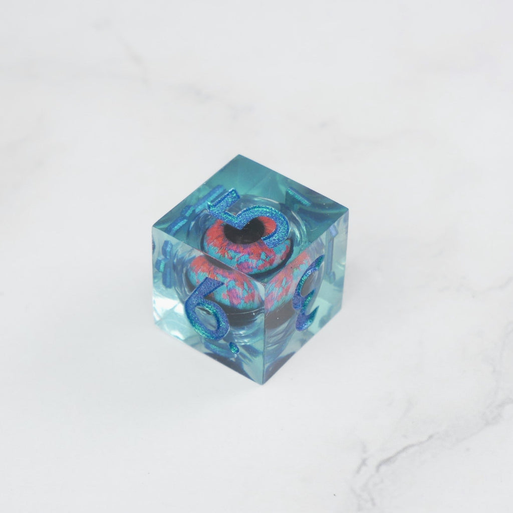 Cthulhu's Eye — 7-Piece Moving Eye DnD Dice Set | Sharp Edge Acrylic