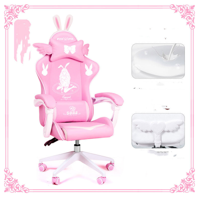 Stylish Gaming Chair with Adjustable Height - Ergonomic Office Chair with Optional Footrest