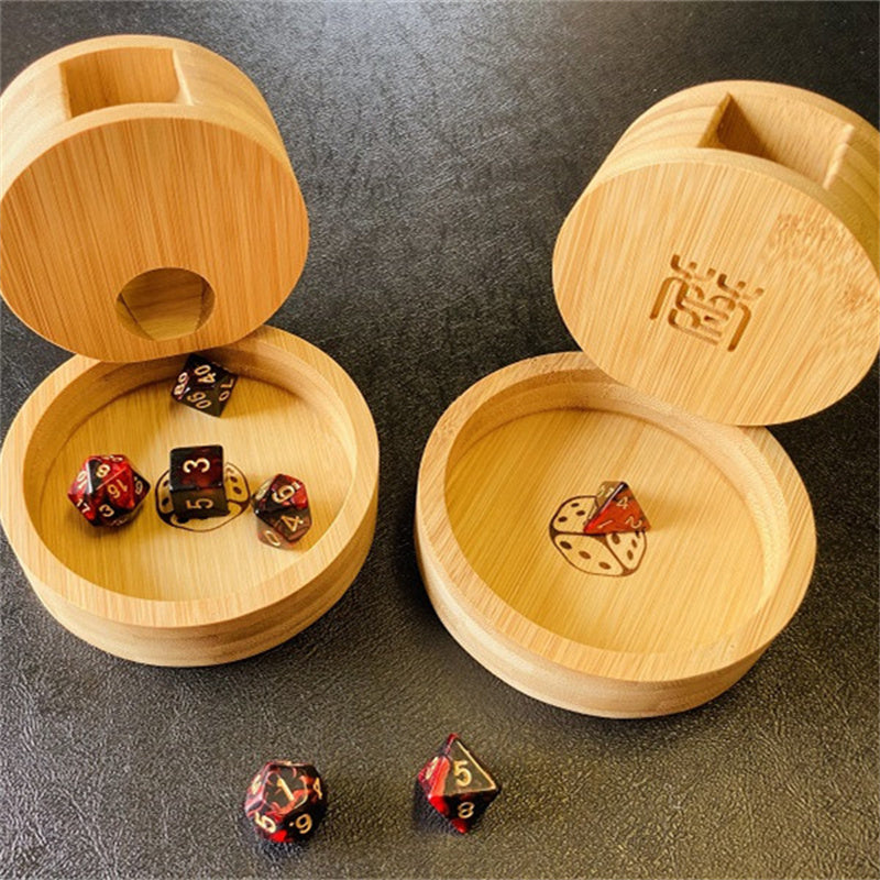 Mini Portable Bamboo Wooden Dice Tower/Storage Box