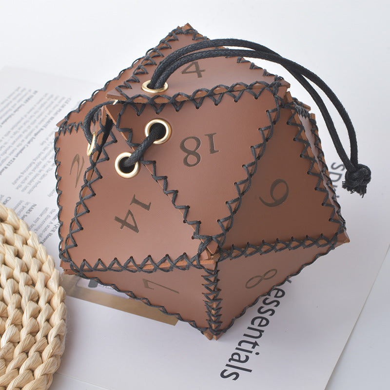 Leather Polyhedron Dice bag