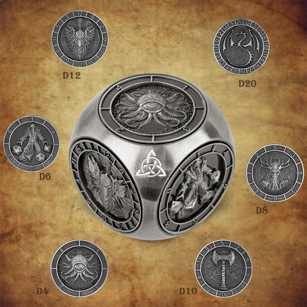 6-sided DND Metal Dice Wheel