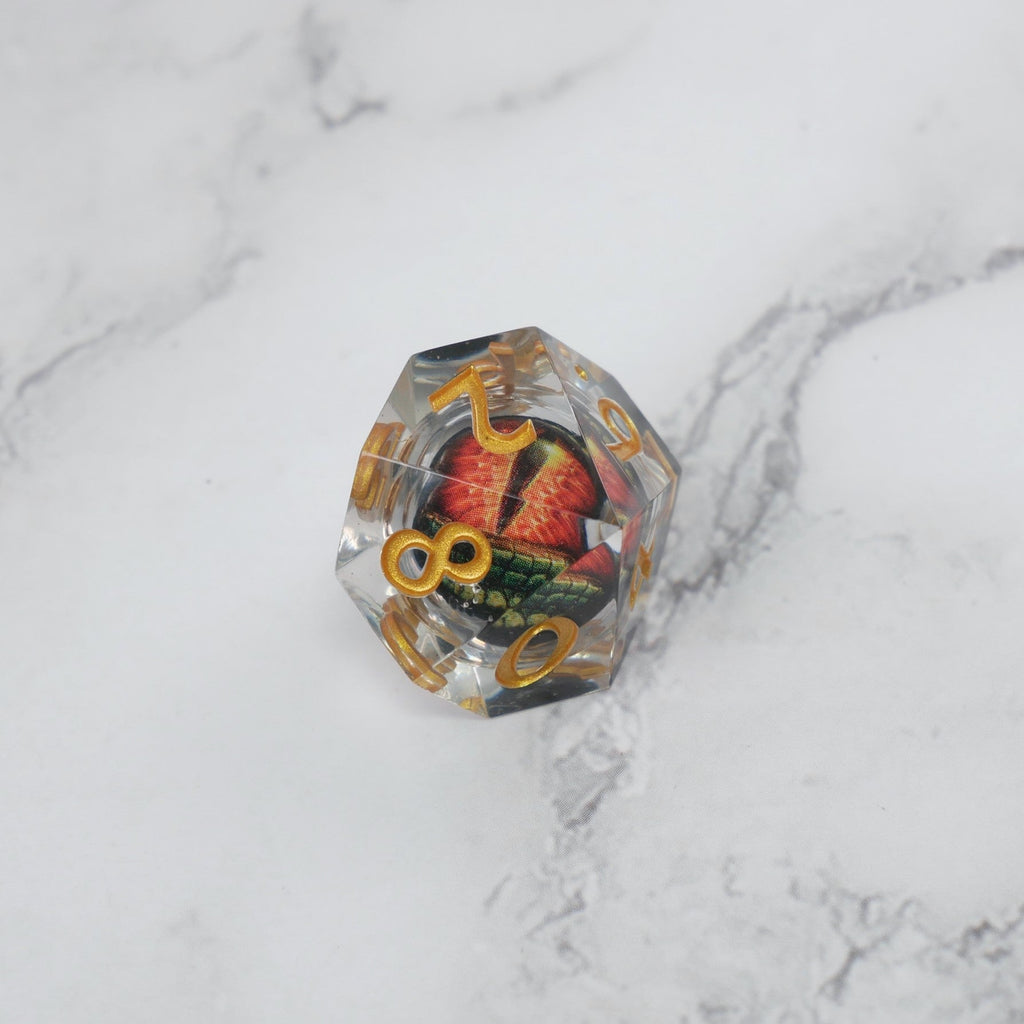 Xanathar's Eye — 7-Piece Moving Eye DnD Dice Set | Sharp Edge Acrylic