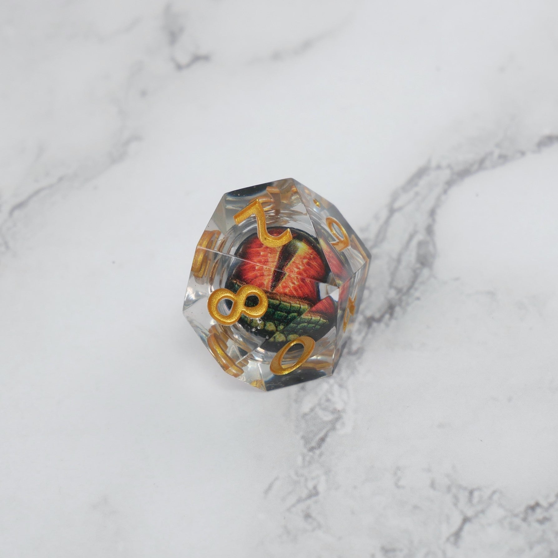Xanathar's Eye — 7-Piece Moving Eye DnD Dice Set | Sharp Edge Acrylic
