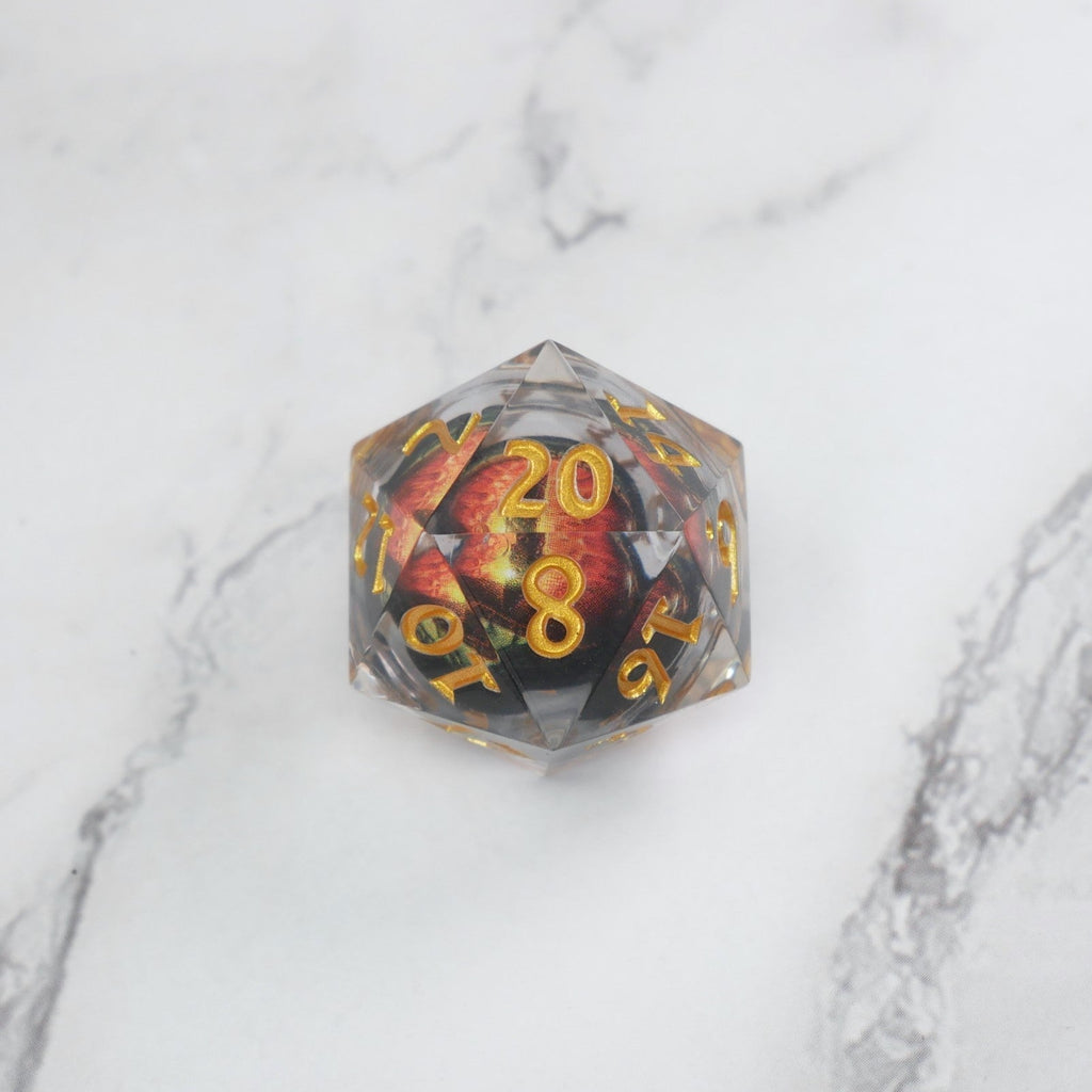 Xanathar's Eye — 7-Piece Moving Eye DnD Dice Set | Sharp Edge Acrylic